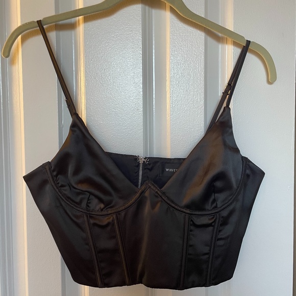 White Fox Boutique Acacia Bustier Top (Black) - Picture 2 of 5